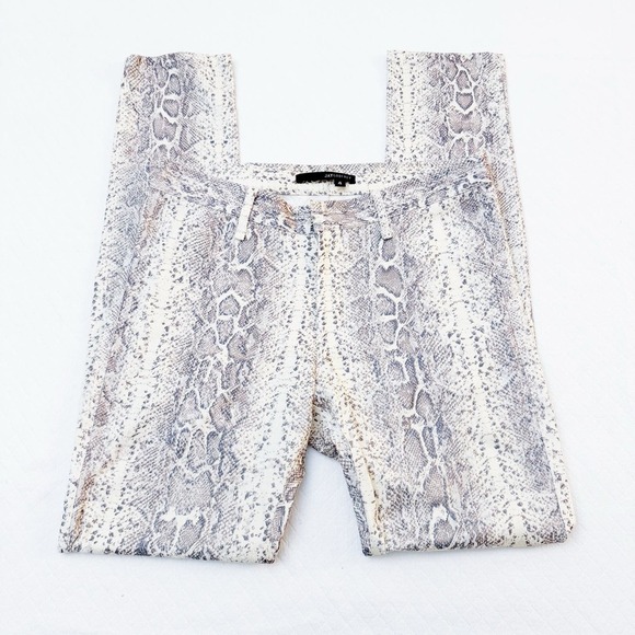 Jay Godfrey Snakeprint Pants Gray White Skinny Size 4 - Picture 8 of 8